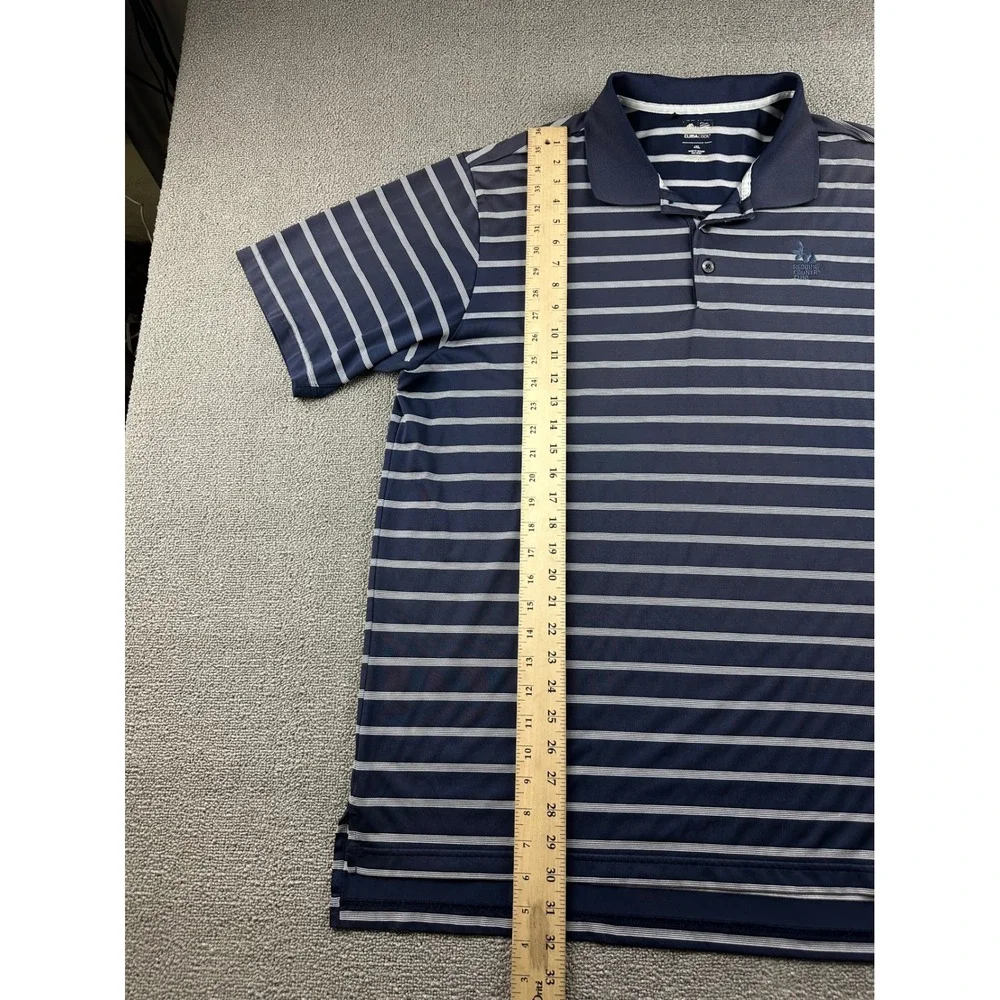Adidas Polo Golf Shirt Men 2XL Blue ClimaCool Striped Short Sleeve Sporty P77944